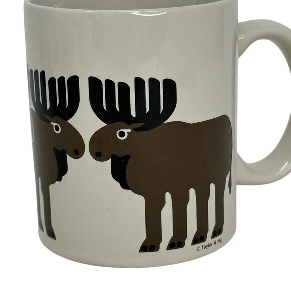 VTG Mug Taylor & Ng San Francisco Moose Minimals - Brown & Black on Cream USA - Picture 1 of 7